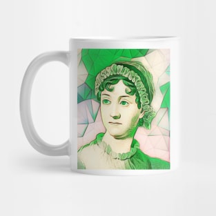 Jane Austen Green Portrait | Jane Austen Artwork 8 Mug